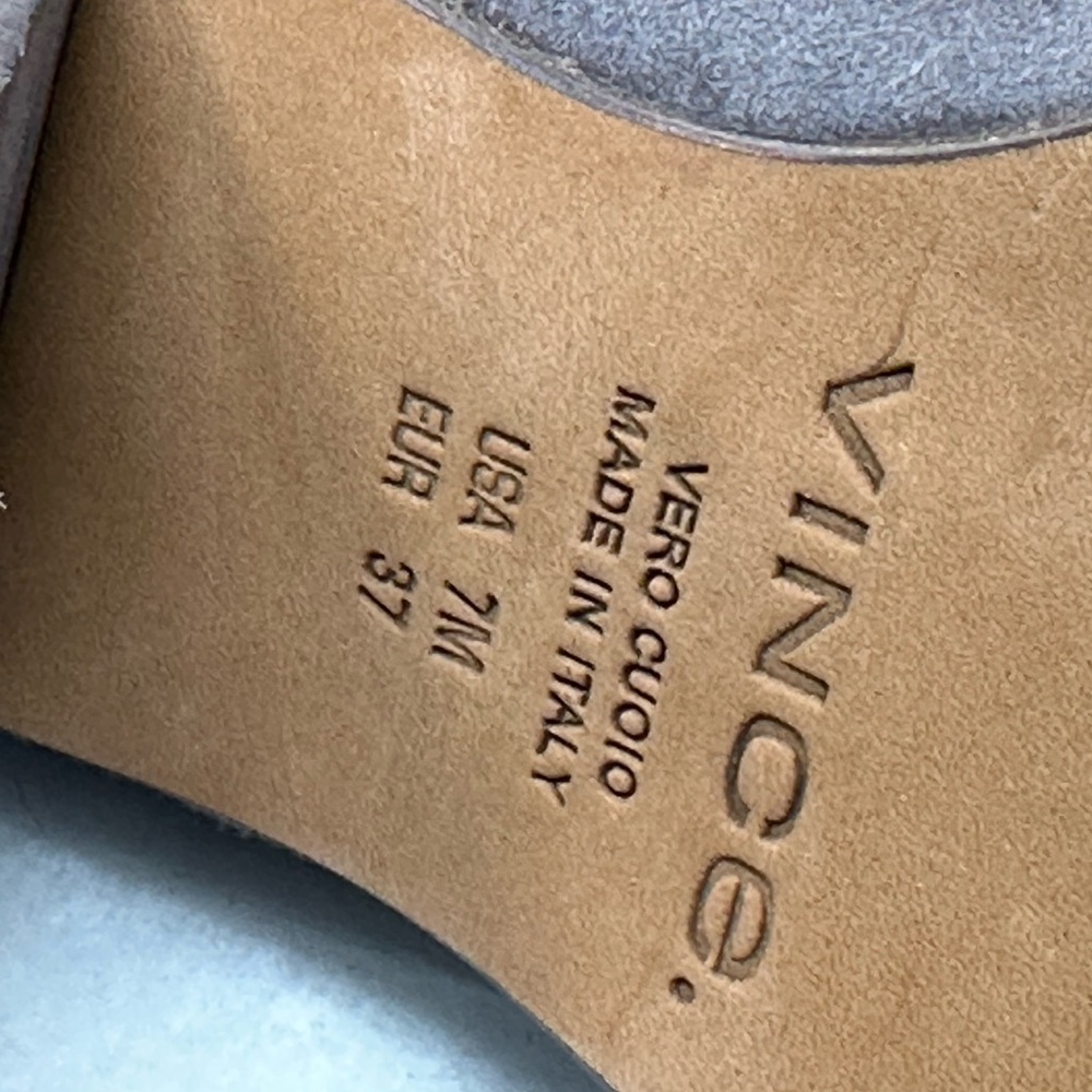 Vince Taupe Suede Heeled Boots Size 7 - Picture 7 of 11